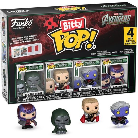 Funko Bitty Pop! 4-Pack: Avengers Doomsday - Doctor Doom, Thor, Nightcrawler, Magneto Vinyl Figures