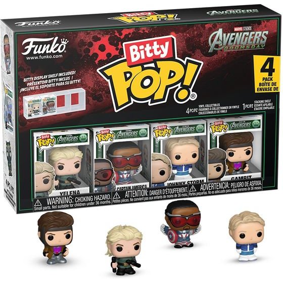 Funko Bitty Pop! 4-Pack: Avengers Doomsday - Yelena, Captain America, Johnny Storm, Gambit Vinyl Figures
