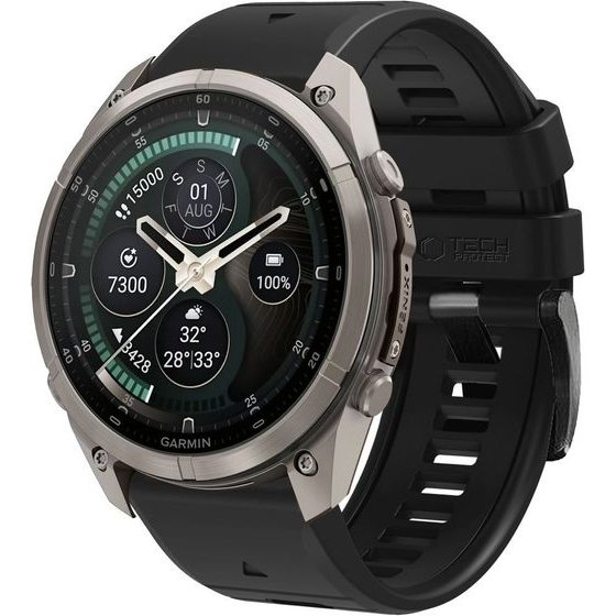 Tech-Protect Silicone Garmin Fenix 5 / 6 / 6 Pro / 7 / 8 / 8 Pro / E / 9 / 9 Pro (47 MM) Obsidian BLACK