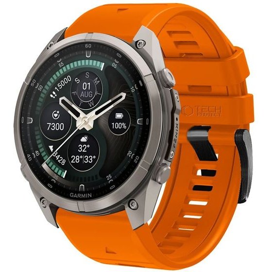 Tech-Protect Silicone Garmin Fenix 5 / 6 / 6 Pro / 7 / 8 / 8 Pro / E / 9 / 9 Pro (47 MM) Signal ORANGE