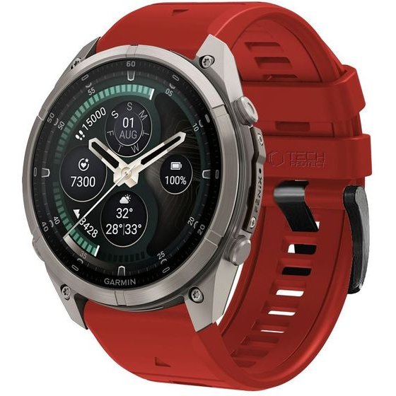 Tech-Protect Silicone Garmin Fenix 5 / 6 / 6 Pro / 7 / 8 / 8 Pro / E / 9 / 9 Pro (51 MM) Crimson RED