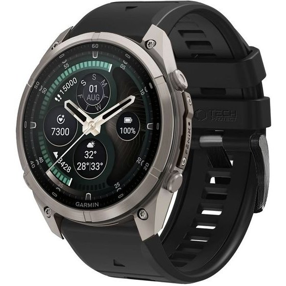 Tech-Protect Silicone Garmin Fenix 5 / 6 / 6 Pro / 7 / 8 / 8 Pro / E / 9 / 9 Pro (51 MM) Obsidian BLACK
