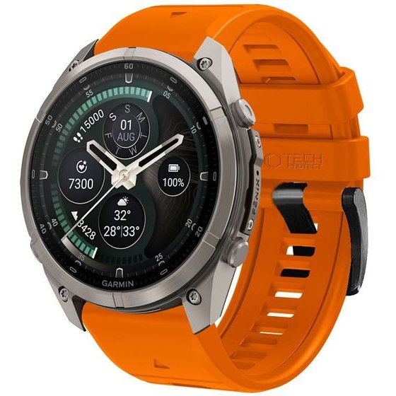 Tech-Protect Silicone Garmin Fenix 5 / 6 / 6 Pro / 7 / 8 / 8 Pro / E / 9 / 9 Pro (51 MM) Signal ORANGE
