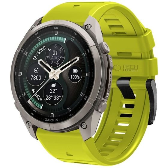 Tech-Protect Silicone Garmin Fenix 5 / 6 / 6 Pro / 7 / 8 / 8 Pro / E / 9 / 9 Pro (51 MM) Volt LIME