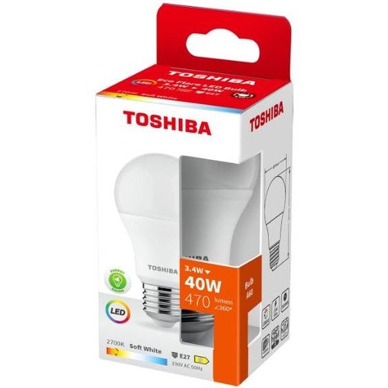 Toshiba Led Eco Flare A60 E27 3.4W 2700K - (DELS-BLW43P4A8AEA4)