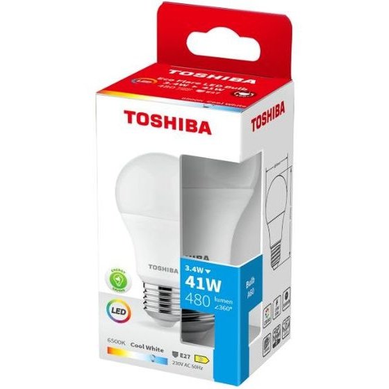 Toshiba Led Eco Flare A60 E27 3.4W 6500K - (DELS-BLC43P4A8AEA4)