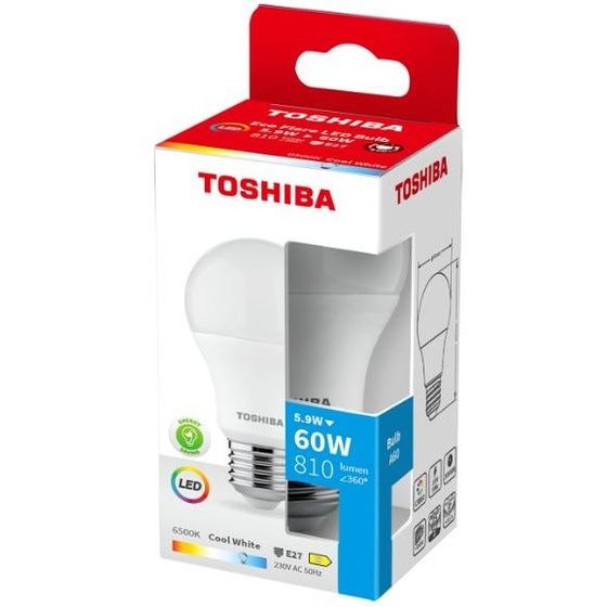 Toshiba Led Eco Flare A60 E27 5.9W 6500K - (DELS-BLC45P9A8AEA4)