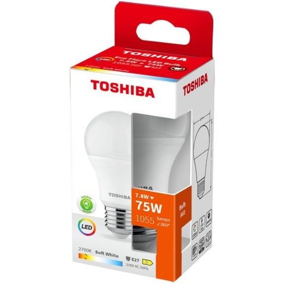 Toshiba Led Eco Flare A60 E27 7.8W 2700K - (DELS-BLW47P8A8AEA4)