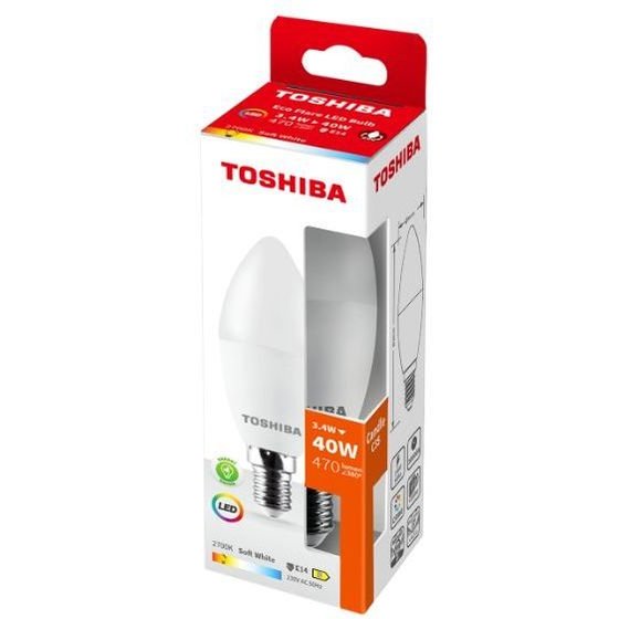 Toshiba Led Eco Flare C35 E14 3.4W 2700K - (DELS-CDW43P414AEA4)