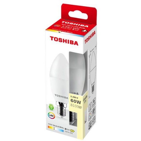 Toshiba Led Eco Flare C35 E14 5.9W 4000K - (DELS-CD445P914AEA4)