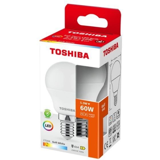 Toshiba Led Eco Flare G45 E14 5.9W 2700K - (DELS-GFW45P914AEA4)