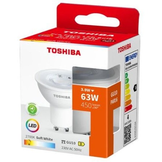 Toshiba Led Eco Flare GU10 3.9W 36D 2700K - (DELS-GUW43P936AEA4)