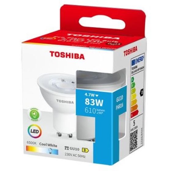 Toshiba Led Eco Flare GU10 4.7W 36D 6500K - (DELS-GUC44P736AEA4)