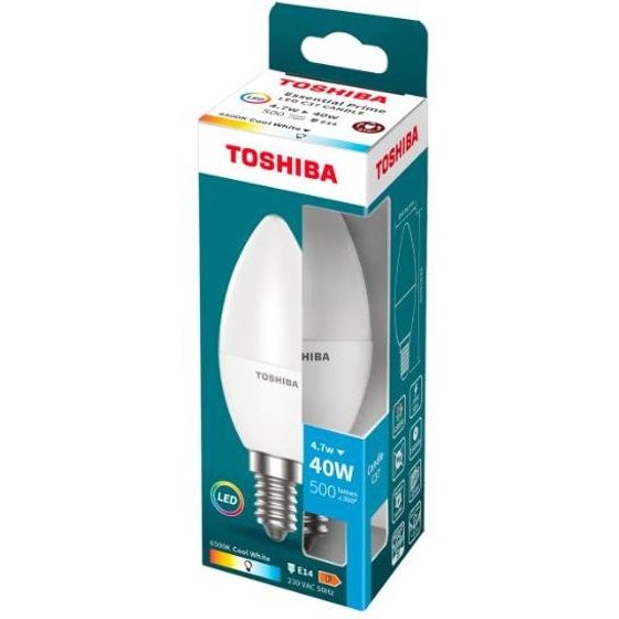 Toshiba Led Essential Prime C37 E14 4.7W 6500K - (DELS-CDC44P714AE84)