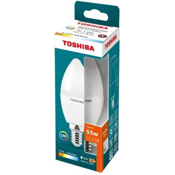 Toshiba Led Essential Prime C37 E14 7W 2700K - (DELS-CDW400714AE84)