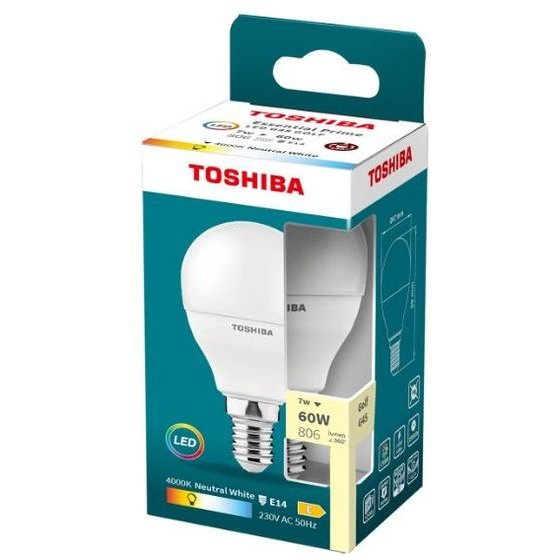 Toshiba Led Essential Prime G45 E14 7W 4000K - (DELS-GF4400714AE84)