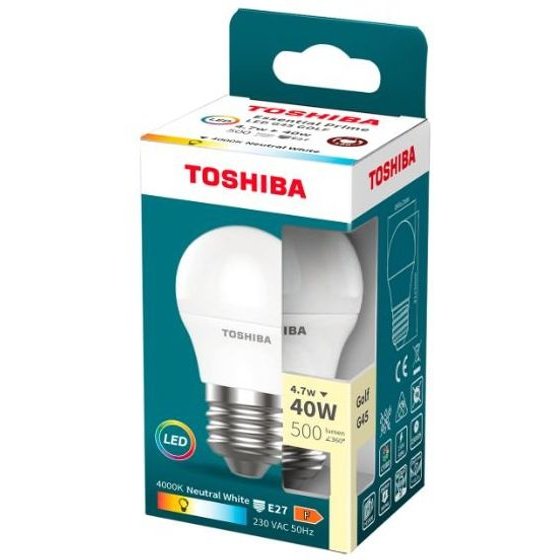 Toshiba Led Essential Prime G45 E27 4.7W 4000K - (DELS-GF444P727AE84)