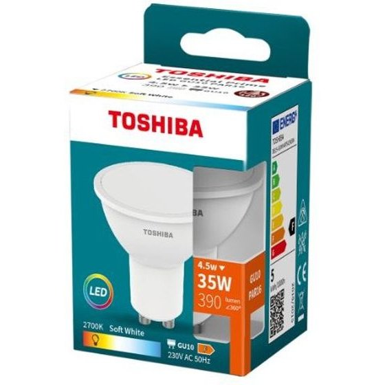 Toshiba Led Essential Prime GU10 4.5W 120D 2700K - (DELS-GUW44P5A2AE84)