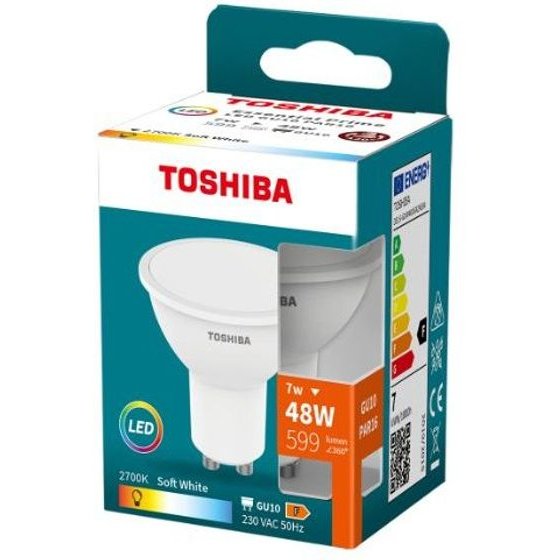Toshiba Led Essential Prime GU10 7W 120D 2700K - (DELS-GUW400736AE84)