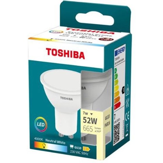 Toshiba Led Essential Prime GU10 7W 120D 4000K - (DELS-GU44007A2AE84)