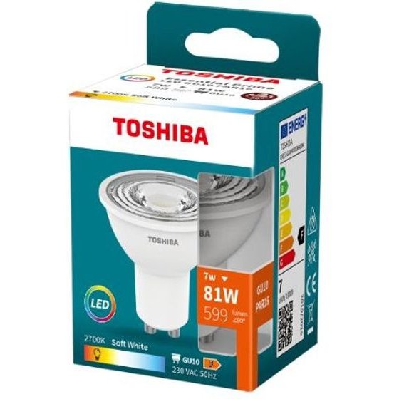Toshiba Led Essential Prime GU10 7W 36D 2700K - (DELS-GUW400736AE84)