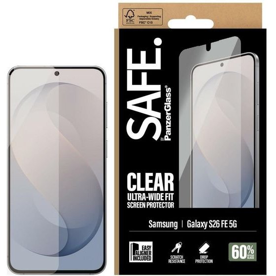 PanzerGlass Tempered Glass Safe By Ultra-Wide Fit Easyaligner For Samsung Galaxy S26 Fe 5G - (SA28054)