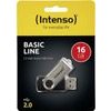 Intenso Basic Line 16GB Usb 2.0 Flash Drive Black Silver (INTE3503470) - (3503470)