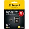 Intenso Microsdhc Card 16GB Class 10 UHS-I Premium With Adapter (INTE3423470) - (3423470)
