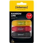 Intenso Rainbow Line 8GB Usb Stick 2.0 3-Pack Multicolor (INTE3502463) - (3502463)