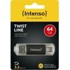 Intenso Twist Line 64GB Usb 3.2 Flash Drive USB-C USB-A Anthracite (INTE3539490) - (3539490)