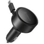 Orico FC-60-2C 60W Car Charger With Retractable USB-C Cable 65 Cm - Black -FC-60-2C-BK-EP-Hu - (ORICO-FC-60-2C-BK-EP-HU)
