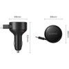 Orico FC-60-2C 60W Car Charger With Retractable USB-C Cable 65 Cm - Black -FC-60-2C-BK-EP-Hu - (ORICO-FC-60-2C-BK-EP-HU)