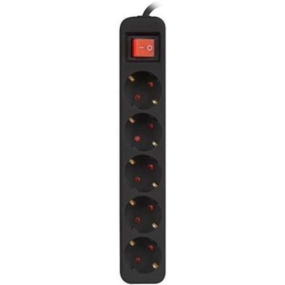 Lanberg Power Extension 1.5 m 5 Ac outlet(s) Indoor Black - (PS1-05F-0150-BK)