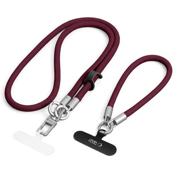 Tech-Protect C10S Rope Crossbody & Wrist BURGUNDY/TITANIUM