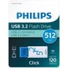 Philips Usb 3.2 Flash Drive 512GB Click Series USB-C - (FM51FD175B/00)