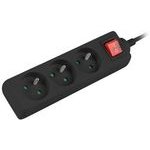 Lanberg Power Extension 3 m 3 Ac outlet(s) Indoor/Outdoor Black - (PS1-03E-0300-BK)