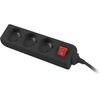 Lanberg Power Extension 3 m 3 Ac outlet(s) Indoor/Outdoor Black - (PS1-03E-0300-BK)