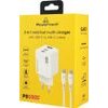 Powertech ���� ��������� ������ �� �������, USB/2x USB-C, 100W, GaN, ������ - (PT-1671)