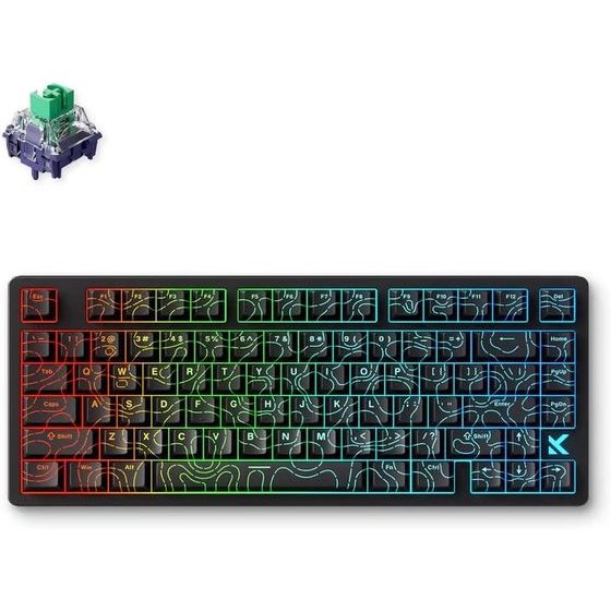 MCHOSE Gaming Mechanical Keyboard Jet75 Topographic - 8K, Kailh Magnetic God Switch [Linear] (English US), Black - (HW-Jet75-10)