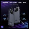 Ugreen USB-C Hub Uno (75177), 2 x USB-A 3.2 - 3 x USB-C - 1 x HDMI, Grey