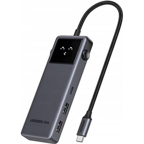 Ugreen USB-C Hub Uno (75177), 2 x USB-A 3.2 - 3 x USB-C - 1 x HDMI, Grey
