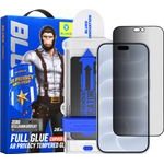 Blueo - Anti-Peep AR Privacy 3D Curved Glass with Applicator Pro - iPhone 18 Pro - Black