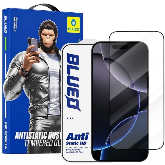 Blueo - Anti-Static HD Glass - iPhone 18 Pro Max / iPhone 17 Pro Max / iPhone 16 Pro Max - Black