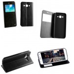 ���� SAMSUNG GALAXY J5 J500 LEATHER-TPU VIEW BOOK STAND BLACK VL