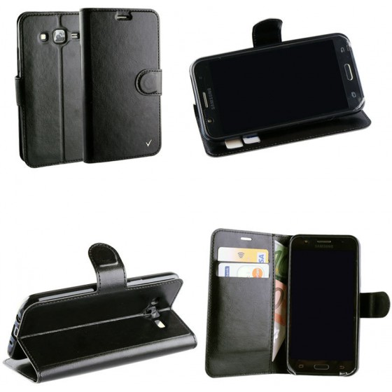 ���� SAMSUNG GALAXY J5 J500 LEATHER-TPU BOOK STAND BLACK VL