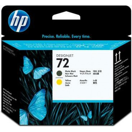 HP NO 72 PRINTHEAD MATTE BLACK AND YELLOW - C9384A