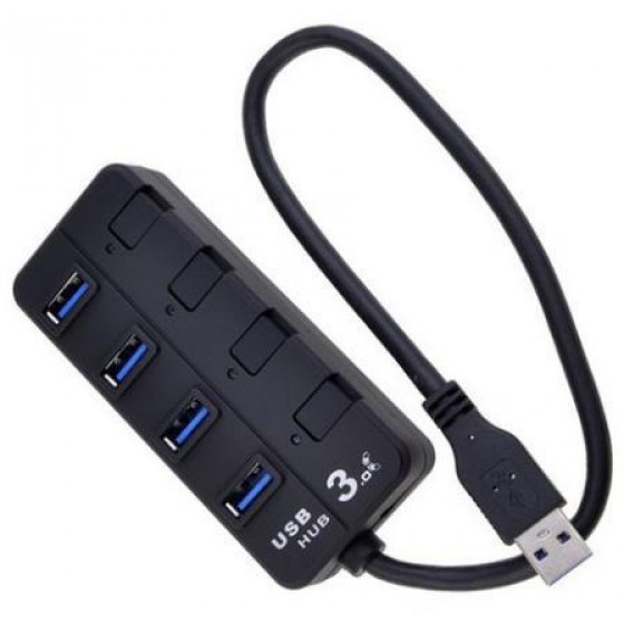 POWERTECH USB 3.0V HUB, 4 PORT, �� �������� ON-OFF