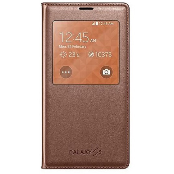 ���� SAMSUNG GALAXY S5 EF-WG900BGEGWW S-VIEW GOLD ��� ORIGINAL