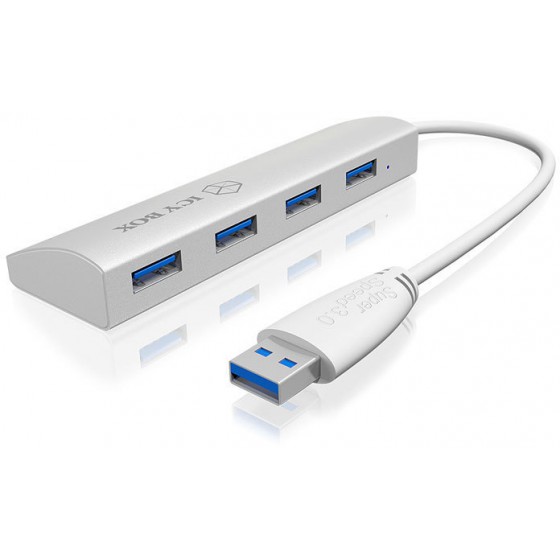 ICY BOX IB-AC6401 USB 3.0 HUB 4PORTS ALUMINIUM CASE /70412 - (4250078160731)