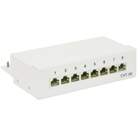 Goobay 68882 CAT5E ETHERNET PATCH PANEL. 8PORT STP GREY - (4040849688829)